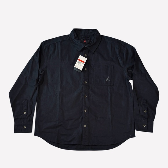 Jordan Other - Air Jordan Essentials Button Down Shirt Mens Large Black Long Sleeve NWT